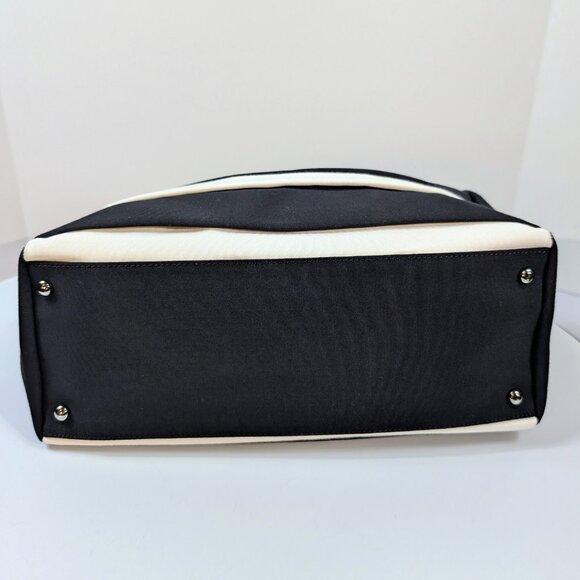 Chanel Black and White Striped Fabric Shopping Tote - Picture 9 of 16